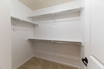 Spacious closets with built-in shelves